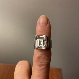 Joseph Esposito Emerald Cut Sterling Ring size 7